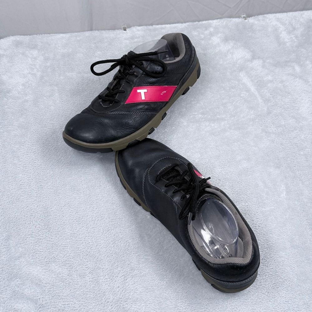 True Linkswear Proto Golf Shoes Mens 11.5 Black Leather Spikeless Lace X1-0002